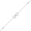 Thumbnail Image 0 of 0.085 CT. T.W. Diamond Infinity Station Bracelet in Sterling Silver - 7.5"
