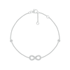 Thumbnail Image 1 of 0.085 CT. T.W. Diamond Infinity Station Bracelet in Sterling Silver - 7.5"