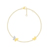 0.065 CT. T.W. Diamond Butterflies Bracelet in 10K Gold - 7.5"