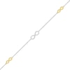 Thumbnail Image 0 of Diamond Accent Infinity Trio Station Bracelet in Sterling Silver and 10K Gold - 7.5"