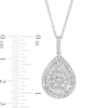 Thumbnail Image 2 of 1.00 CT. T.W. Pear-Shape Multi-Diamond Double Frame Teardrop Pendant in 10K White Gold