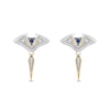 Thumbnail Image 0 of Enchanted Disney Moana Blue Sapphire and 0.115 CT. T.W. Diamond Stingray Drop Earrings in Sterling Silver and 10K Gold