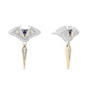 Thumbnail Image 1 of Enchanted Disney Moana Blue Sapphire and 0.115 CT. T.W. Diamond Stingray Drop Earrings in Sterling Silver and 10K Gold