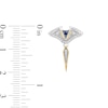 Thumbnail Image 2 of Enchanted Disney Moana Blue Sapphire and 0.115 CT. T.W. Diamond Stingray Drop Earrings in Sterling Silver and 10K Gold