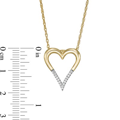 0.04 CT. T.W. Diamond Elongated Heart Pendant in 10K Gold