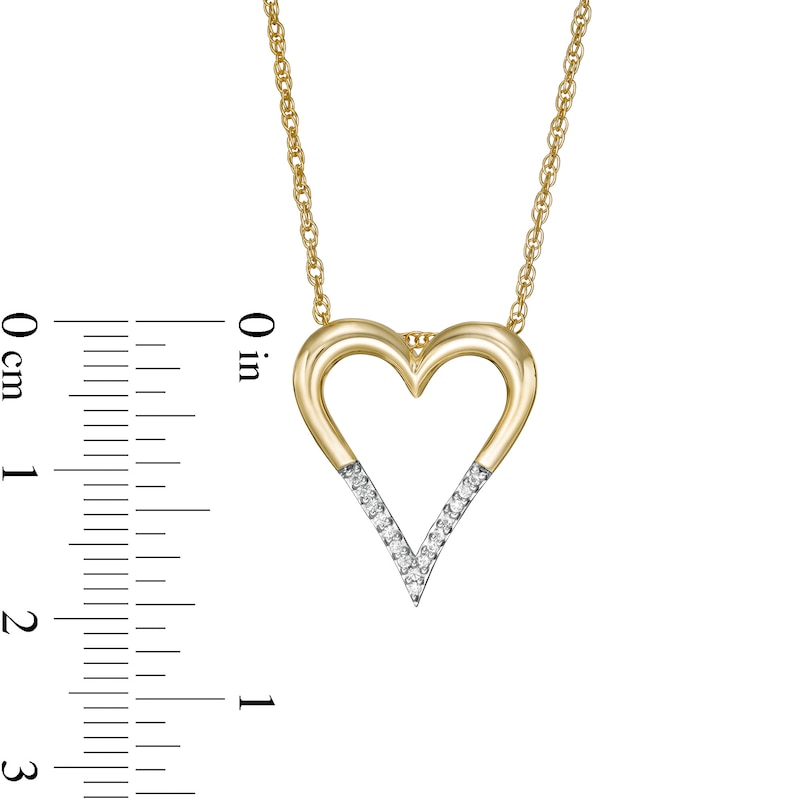 0.04 CT. T.W. Diamond Elongated Heart Pendant in 10K Gold|Peoples Jewellers