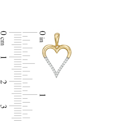 0.085 CT. T.W. Diamond Elongated Heart Drop Earrings in 10K Gold