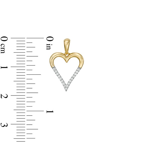 0.085 CT. T.W. Diamond Elongated Heart Drop Earrings in 10K Gold