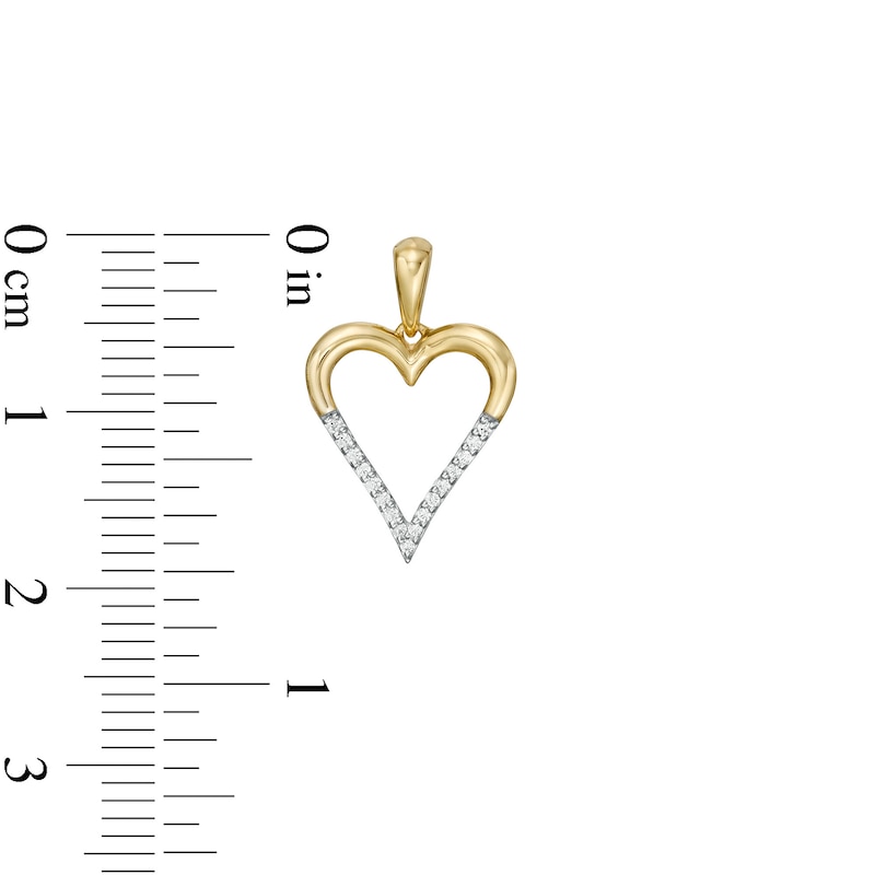 0.085 CT. T.W. Diamond Elongated Heart Drop Earrings in 10K Gold