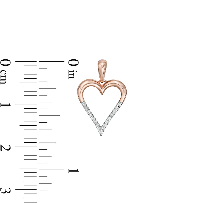 0.085 CT. T.W. Diamond Elongated Heart Drop Earrings in 10K Rose Gold|Peoples Jewellers