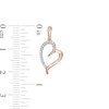 Thumbnail Image 2 of 0.117 CT. T.W. Diamond Tilted Elongated Heart Drop Earrings in 10K Rose Gold