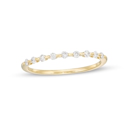 0.16 CT. T.W. Diamond Station Stackable Wedding Band in 10K Gold