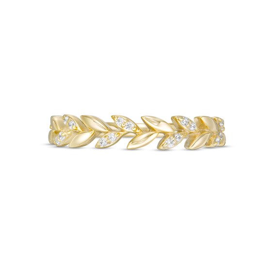 0.085 CT. T.W. Diamond Leaves Wedding Band in 10K Gold