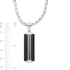 Thumbnail Image 1 of Men's 0.085 CT. T.W. Black Enhanced Diamond Dog Tag Pendant in Stainless Steel with Black Ion-Plate – 24"