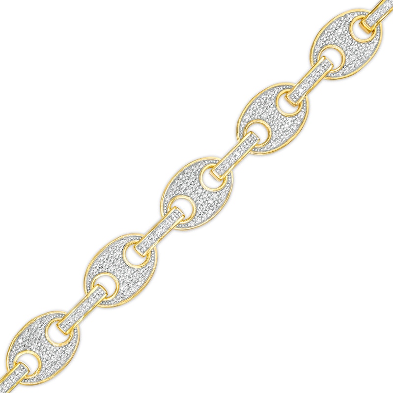 Men's 1.50 CT. T.W. Diamond Mariner Chain Link Bracelet in 10K Gold – 8.5"