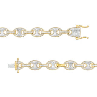 Men's 1.50 CT. T.W. Diamond Mariner Chain Link Bracelet in 10K Gold – 8.5"