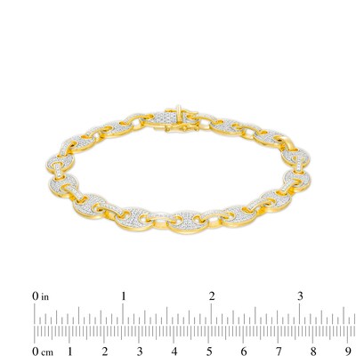 Men's 1.50 CT. T.W. Diamond Mariner Chain Link Bracelet in 10K Gold – 8.5"