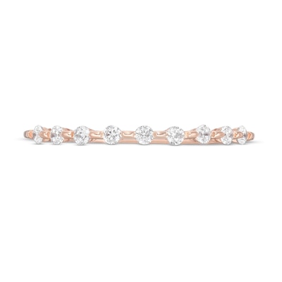 0.16 CT. T.W. Diamond Station Stackable Wedding Band in 10K Rose Gold