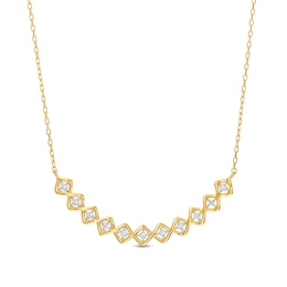 0.25 CT. T.W. Princess-Cut Diamond Twist Frame Necklace in 10K Gold