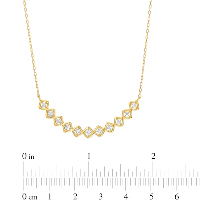 0.25 CT. T.W. Princess-Cut Diamond Twist Frame Necklace in 10K Gold