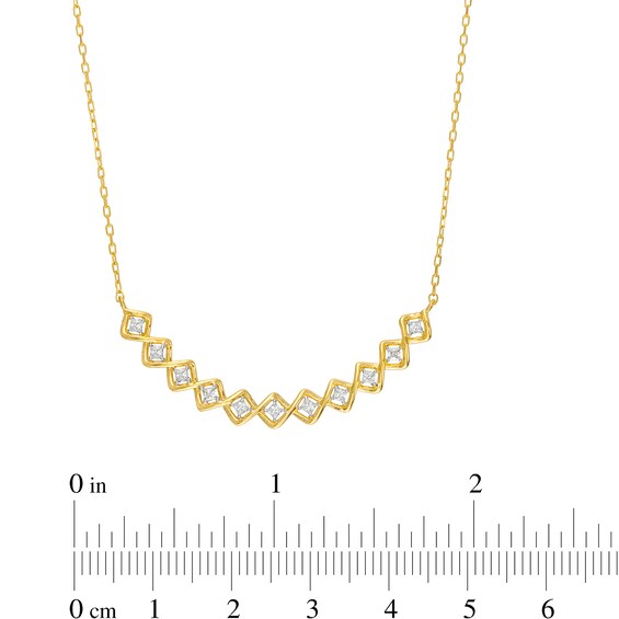 0.25 CT. T.W. Princess-Cut Diamond Twist Frame Necklace in 10K Gold