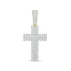 Thumbnail Image 0 of Men's 0.75 CT. T.W. Baguette and Round Diamond Border Cross Necklace Charm in 10K Gold