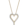 0.18 CT. T.W. Diamond Elongated Heart Sunburst Pendant in 10K Gold