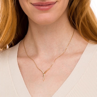 0.33 CT. T.W. Certified Lab-Created Journey Diamond "Y" Necklace in 14K Gold (F/SI2)