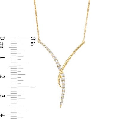 0.33 CT. T.W. Certified Lab-Created Journey Diamond "Y" Necklace in 14K Gold (F/SI2)