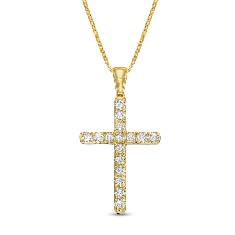 0.45 CT. T.W. Certified Lab-Created Diamond Cross Pendant in 14K Gold (F/SI2)|Peoples Jewellers