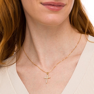 0.45 CT. T.W. Certified Lab-Created Diamond Cross Pendant in 14K Gold (F/SI2)