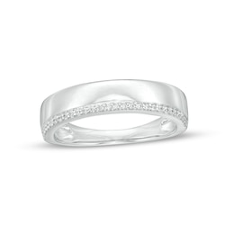 0.085 CT. T.W. Diamond Single Edge Wedding Band in 10K White Gold