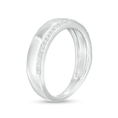 0.085 CT. T.W. Diamond Single Edge Wedding Band in 10K White Gold