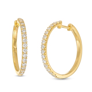 0.95 CT. T.W. Certified Lab-Created Diamond Hoop Earrings in 14K Gold (F/SI2)