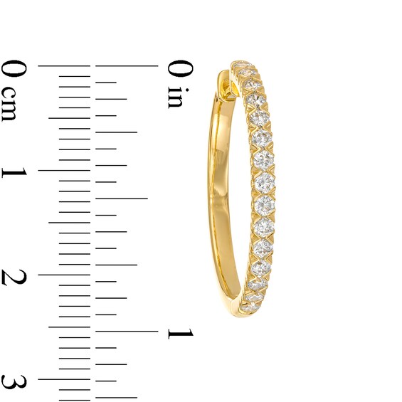 0.95 CT. T.W. Certified Lab-Created Diamond Hoop Earrings in 14K Gold (F/SI2)