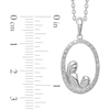 Thumbnail Image 1 of Diamond Accent Beaded Motherly Love Oval Pendant in Sterling Silver