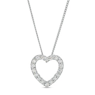 0.33 CT. T.W. Certified Lab-Created Diamond Heart Pendant in Sterling Silver (F/SI2)