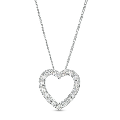 0.33 CT. T.W. Certified Lab-Created Diamond Heart Pendant in Sterling Silver (F/SI2)