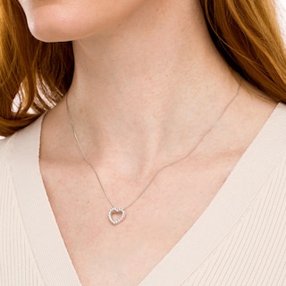 0.33 CT. T.W. Certified Lab-Created Diamond Heart Pendant in Sterling Silver (F/SI2)