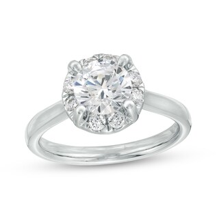 1.75 CT. T.W. Certified Lab-Created Diamond Solitaire Frame Engagement Ring in 14K White Gold (F/SI2)