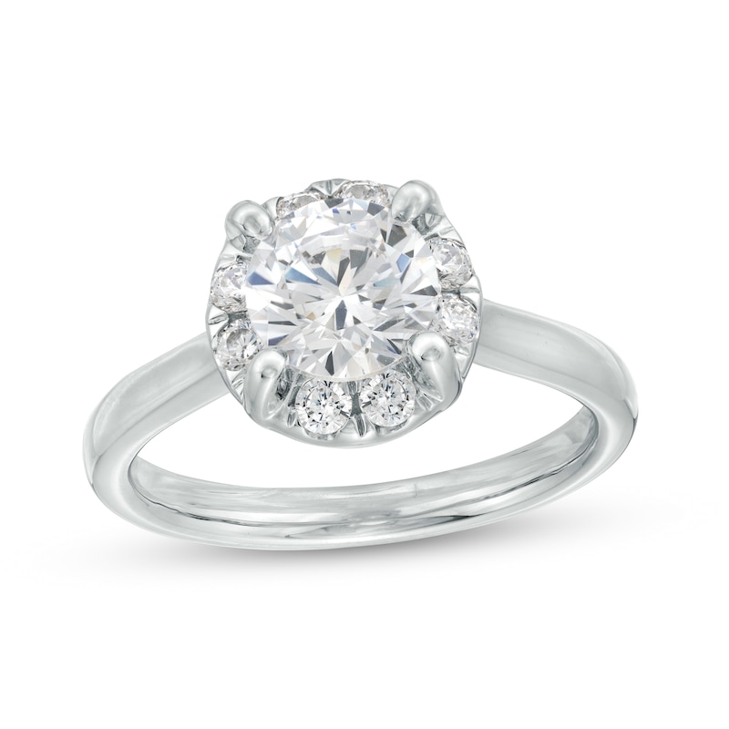 1.75 CT. T.W. Certified Lab-Created Diamond Solitaire Frame Engagement Ring in 14K White Gold (F/SI2)|Peoples Jewellers