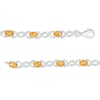 Thumbnail Image 2 of Oval Citrine and 0.18 CT. T.W. Diamond Infinity Ribbon Link Line Bracelet in Sterling Silver – 7.5"