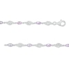 Marquise Lab-Created Alexandrite and White Lab-Created Sapphire Flame Link Line Bracelet in Sterling Silver – 7.25"