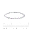 Thumbnail Image 3 of Marquise Lab-Created Alexandrite and White Lab-Created Sapphire Flame Link Line Bracelet in Sterling Silver – 7.25"