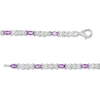 Thumbnail Image 2 of Marquise Amethyst and White Lab-Created Sapphire Double Infinity Link Line Bracelet in Sterling Silver – 7.5"