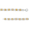 4.0mm Citrine and 0.117 CT. T.W. Diamond Bead Frame Alternating "XO" Line Bracelet in Sterling Silver – 7.25"