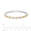 4.0mm Citrine and 0.117 CT. T.W. Diamond Bead Frame Alternating "XO" Line Bracelet in Sterling Silver – 7.25"