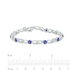 Thumbnail Image 3 of 4.0mm Blue Lab-Created Sapphire and 0.15 CT. T.W. Diamond Infinity Twist Line Bracelet in Sterling Silver – 7.25"