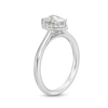 0.62 CT. T.W. Certified Pear-Shaped Lab-Created Diamond Frame Engagement Ring in 14K White Gold (F/SI2)