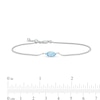 Sideways Marquise Swiss Blue Topaz Solitaire Bracelet in 10K White Gold - 7.5"